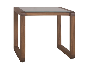 DUAL - Square wood and glass garden side table by Il Giardino di Legno - view 2
